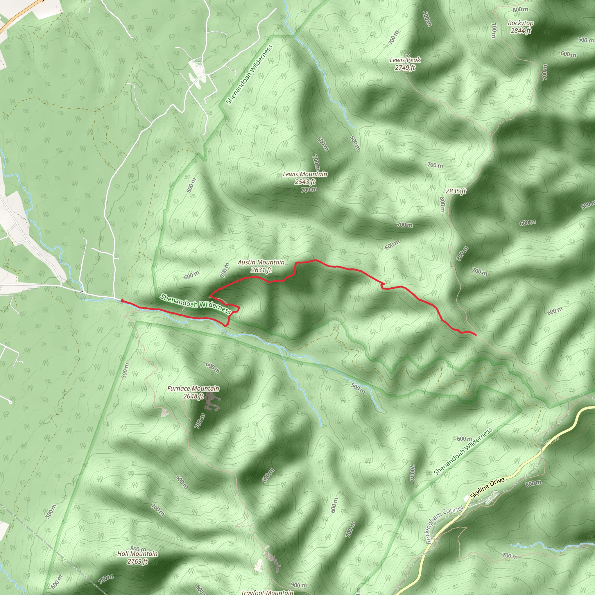 Austin Mountain Trail mobile static map