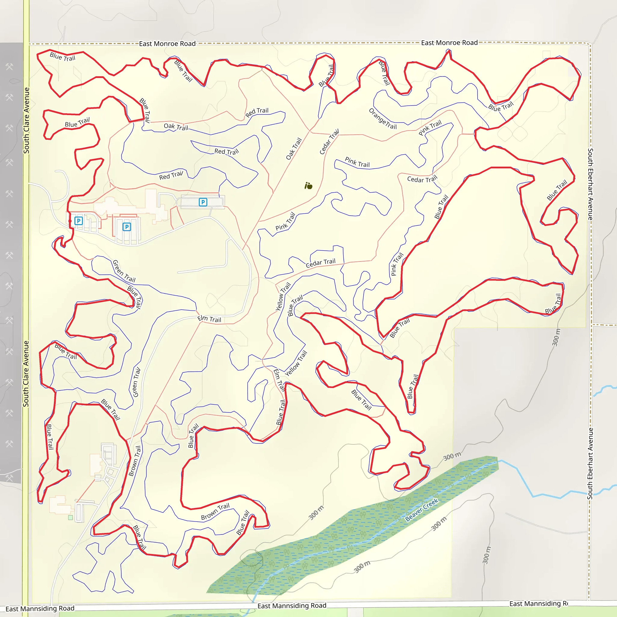 Blue Loop Trail - South Clare Avenue mobile static map