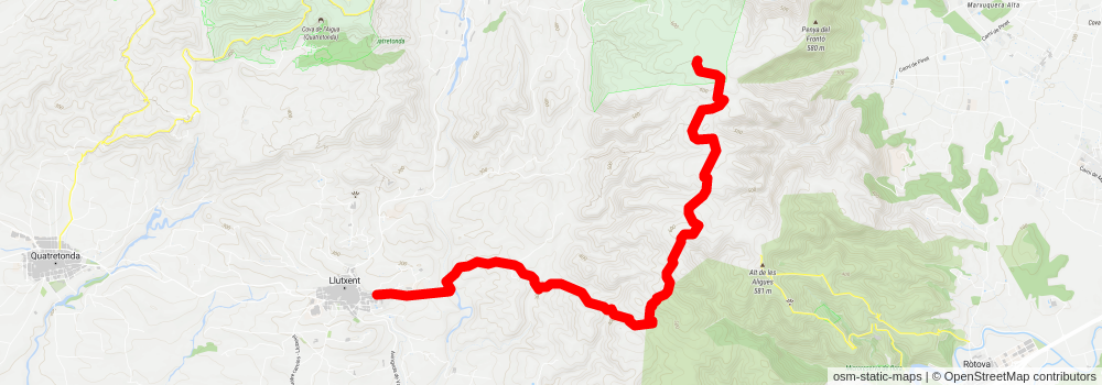 El Surar - The Barraca de Pedra Seca and the Puig Agut de Llutxent PR CV 434 stage 2 Map