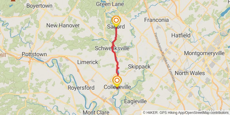 Schuylkill River and Perkiomen Trails stage 2 Map