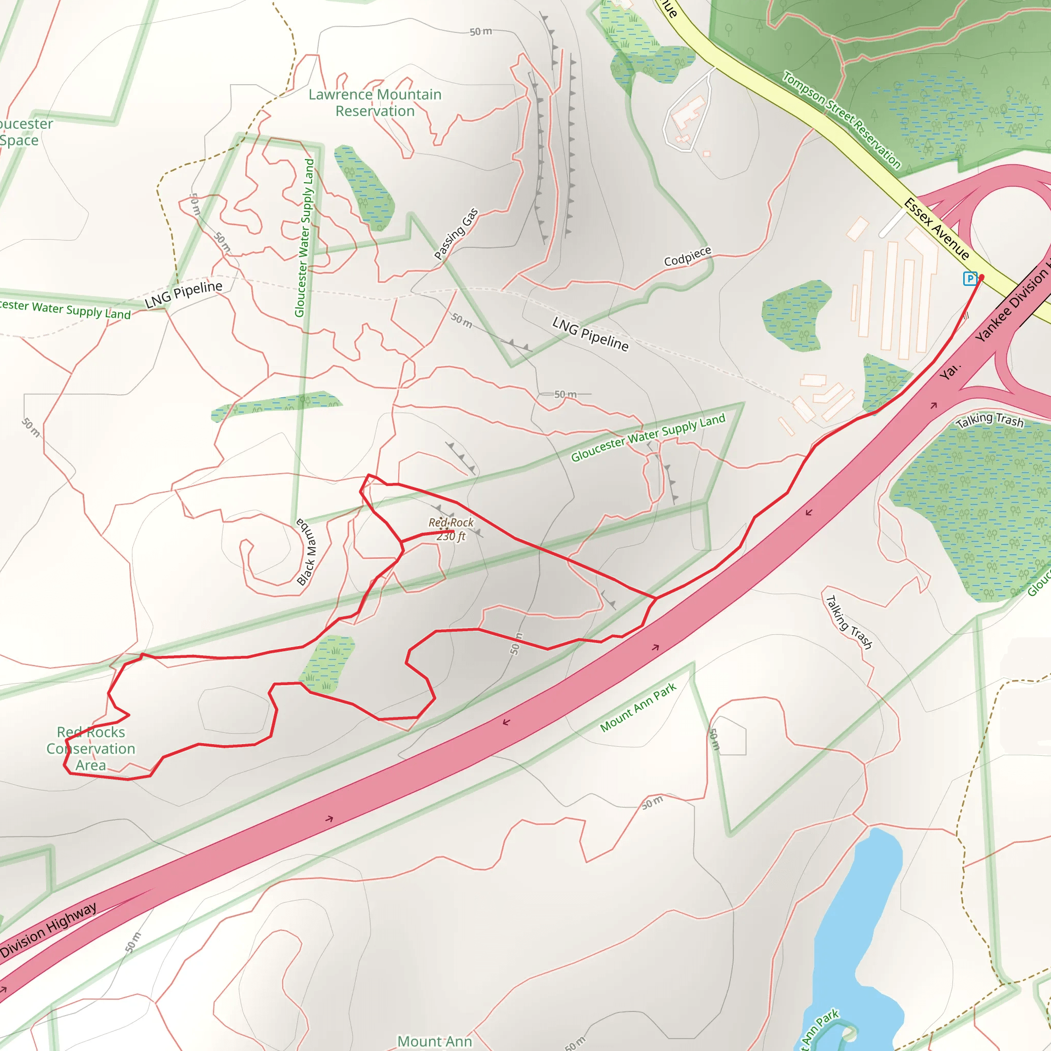 Red Rock Loop mobile static map