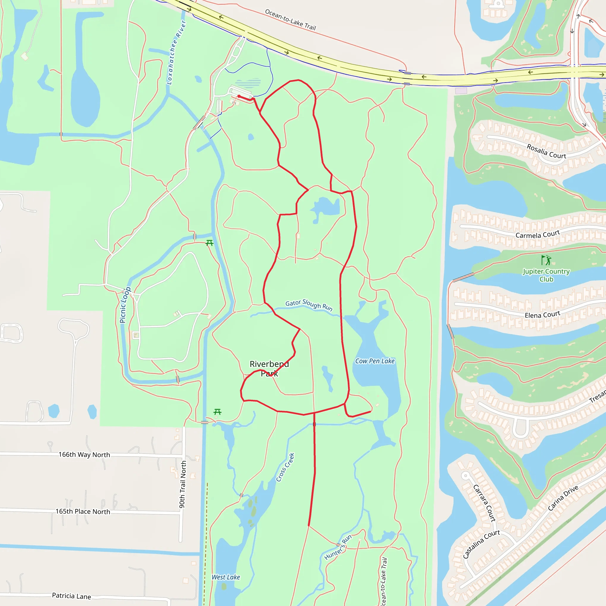Cow Pen Lake Loop mobile static map