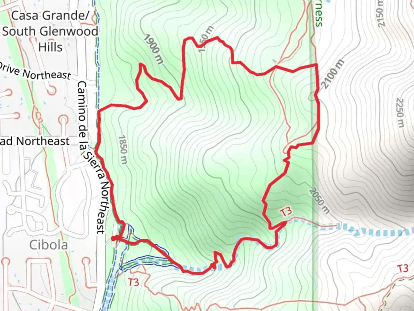 An image depicting the trail Foothills Trail and Loop Trail 402 and its surrounding area.