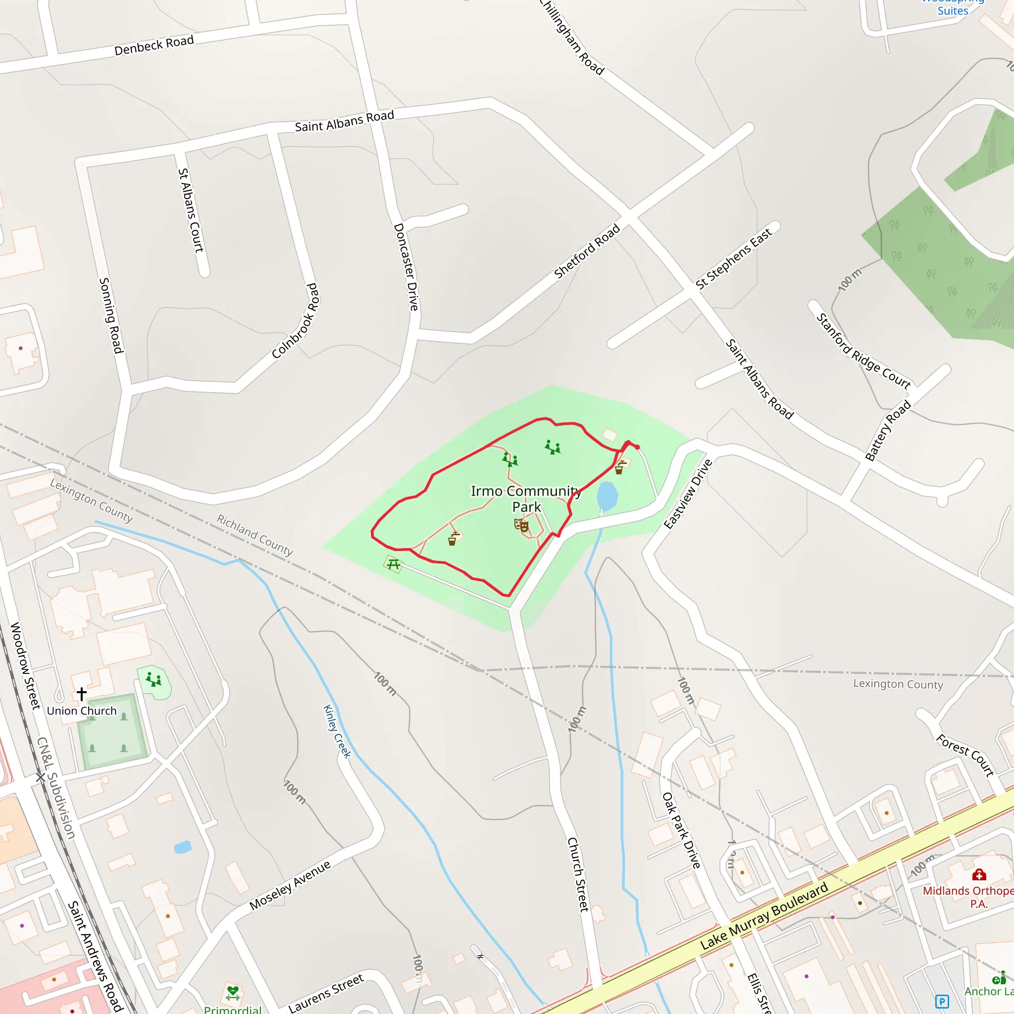 Irmo Community Park Loop mobile static map
