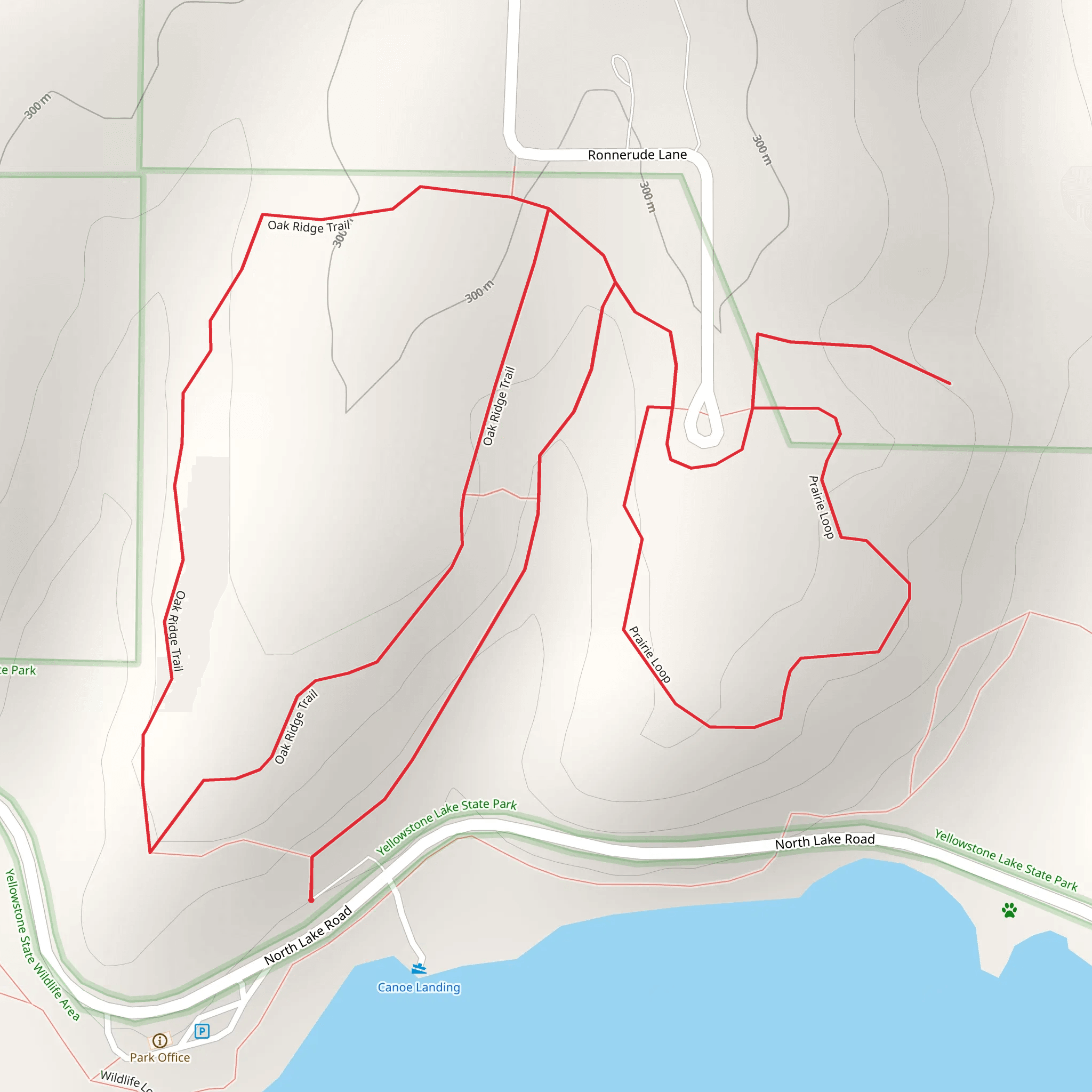 Prairie Loop and Oak Ridge Trail mobile static map