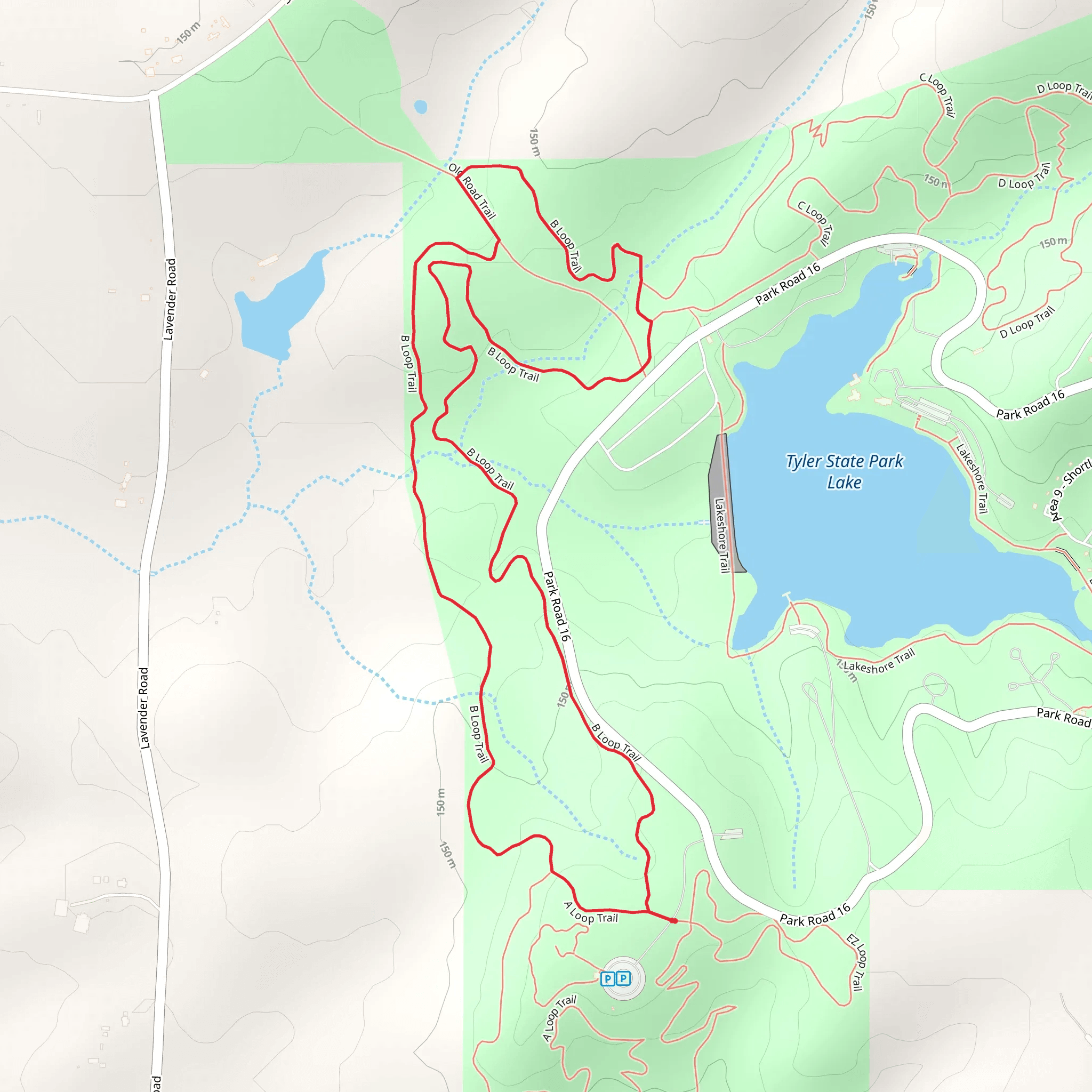 B Loop Trail mobile static map