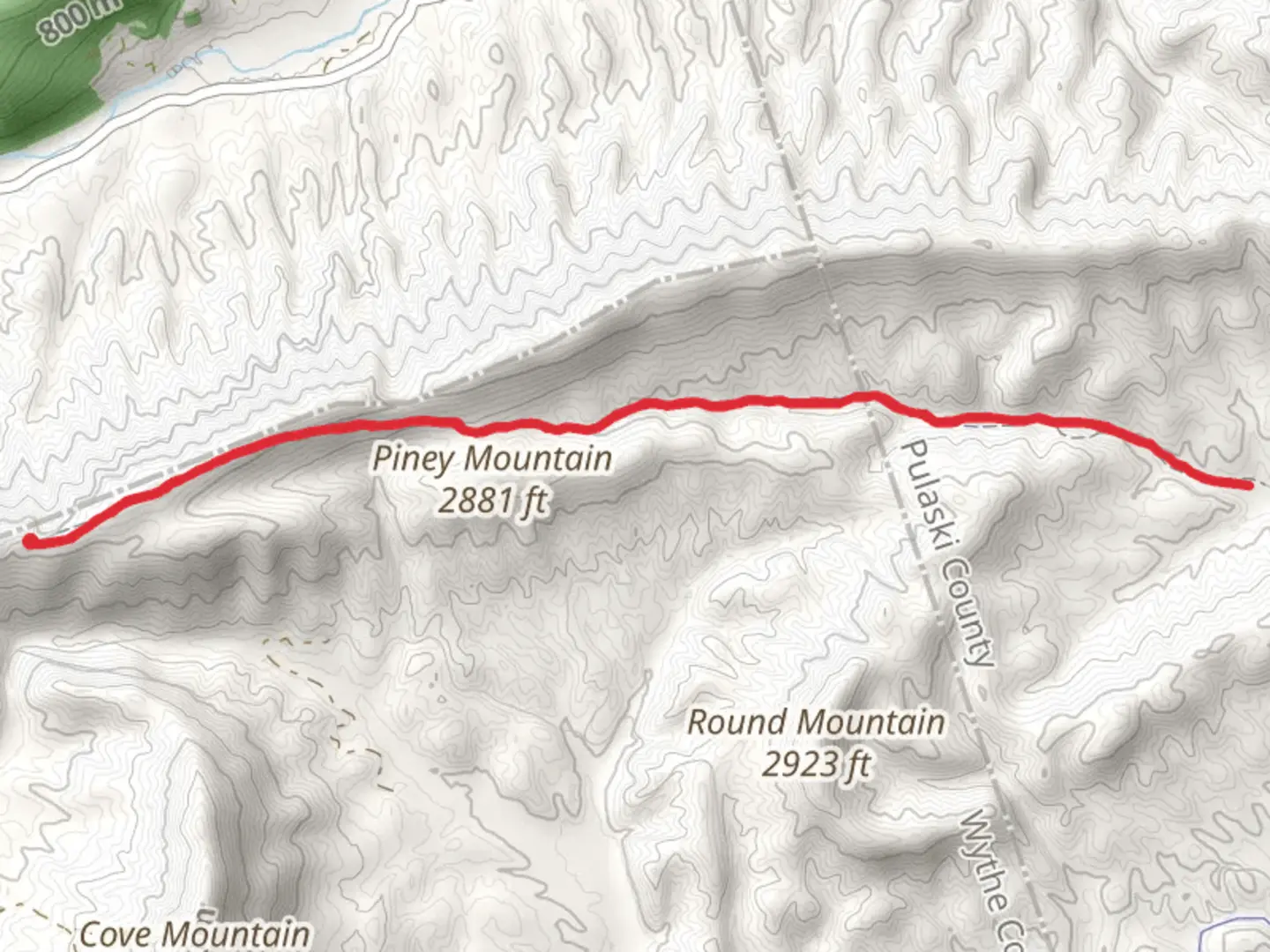 An image depicting the trail Tract Fork Trail and its surrounding area.
