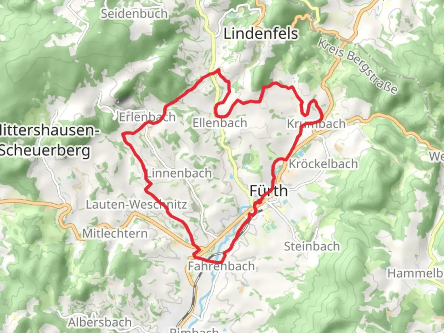 An image depicting the trail Furth Circular Walk and its surrounding area.