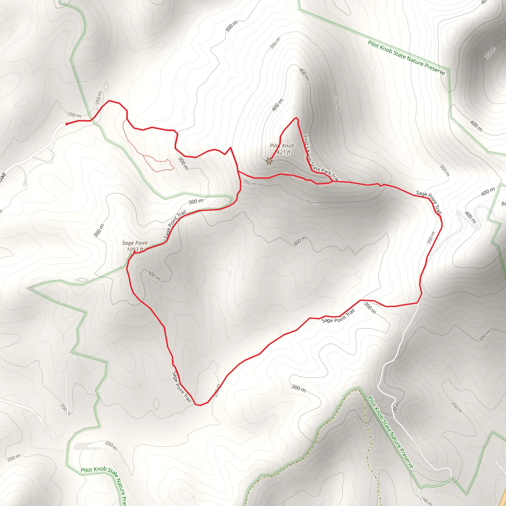 Pilot Knob and Sage Point Loop mobile static map