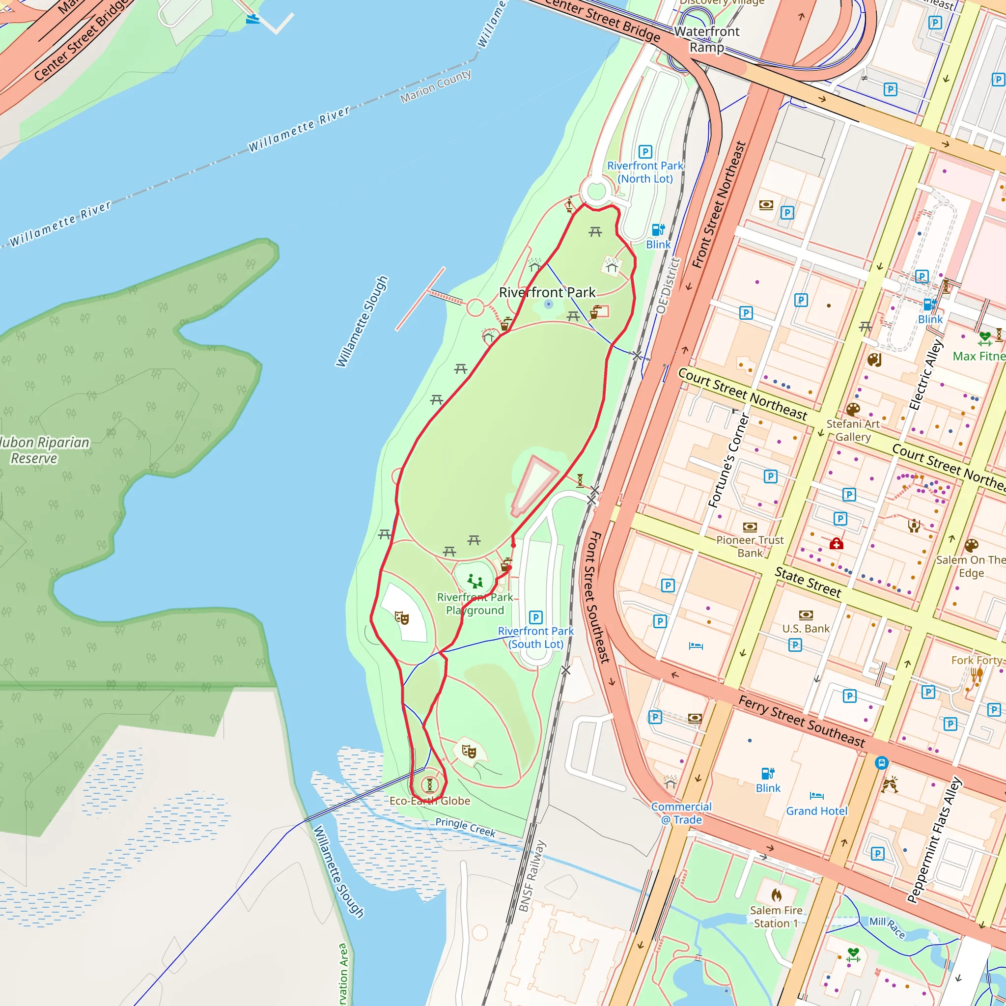 Riverfront Park Loop mobile static map