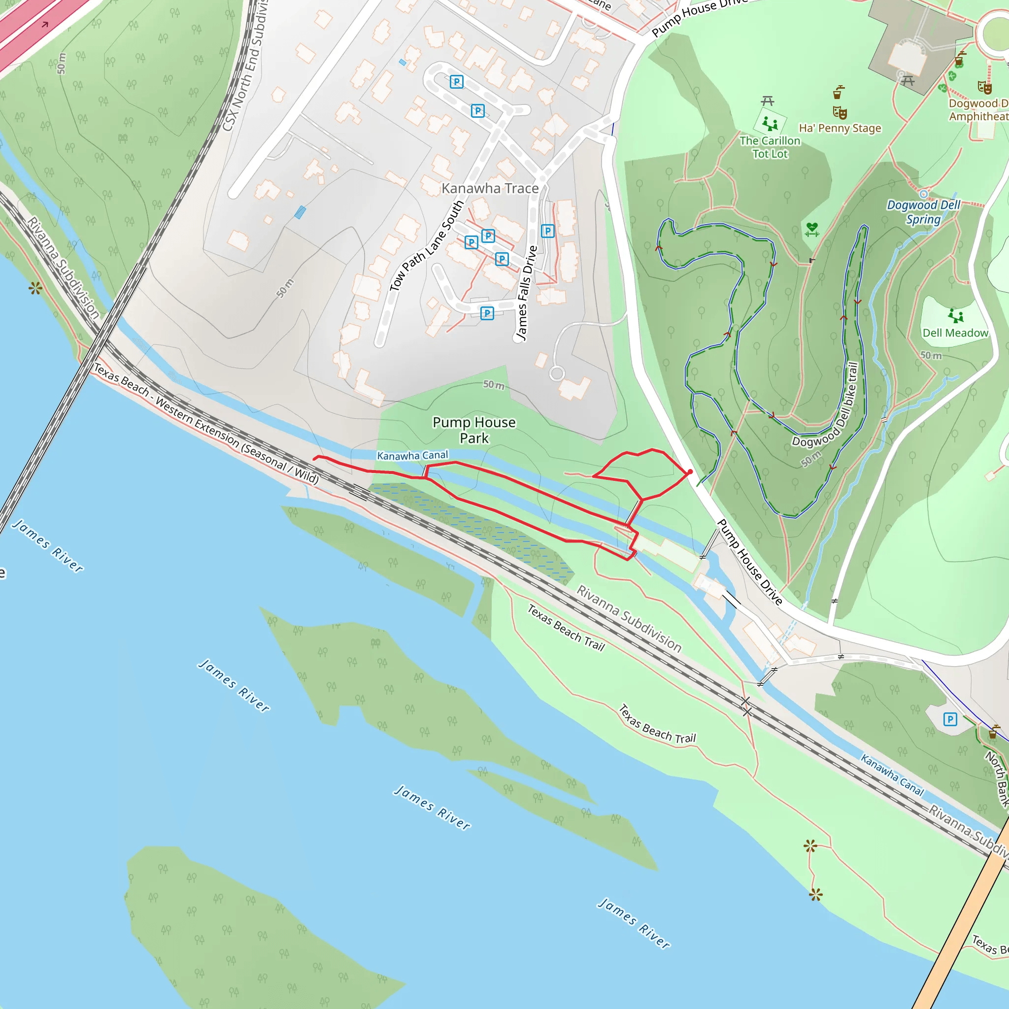Pump House Park Loop mobile static map