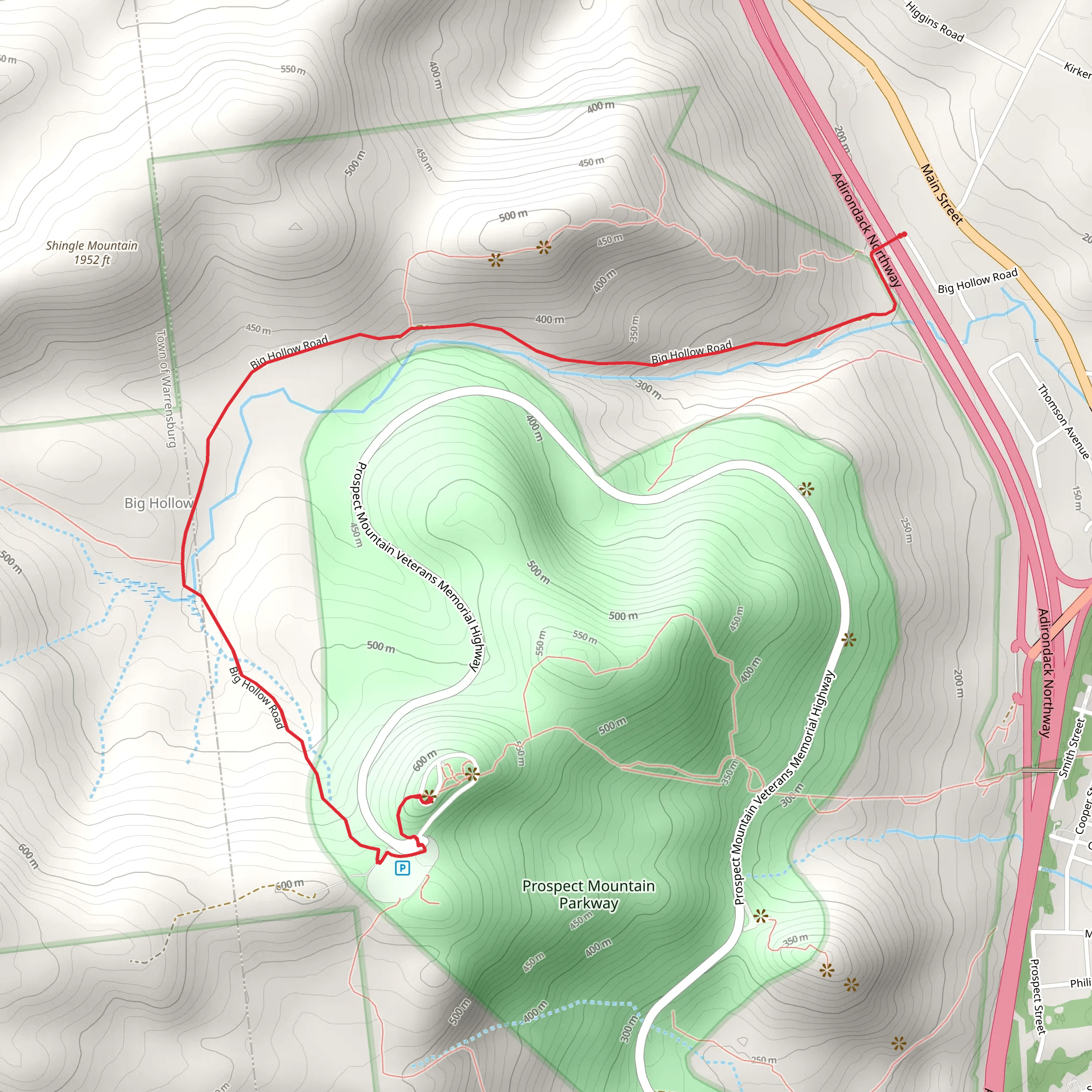Prospect Mountain from Big Hollow Road mobile static map