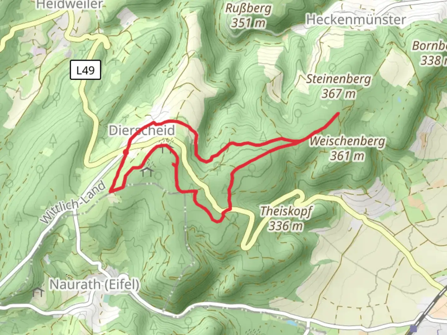 An image depicting the trail Kellerberg Loop and its surrounding area.