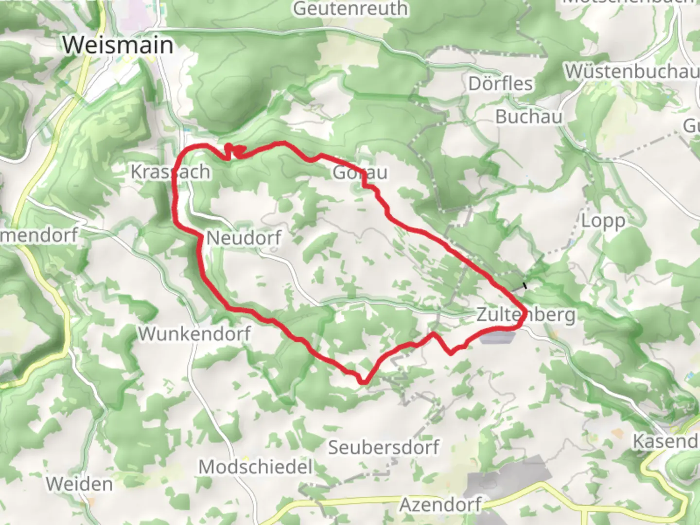 An image depicting the trail Niesten to Zultenberg Loop and its surrounding area.