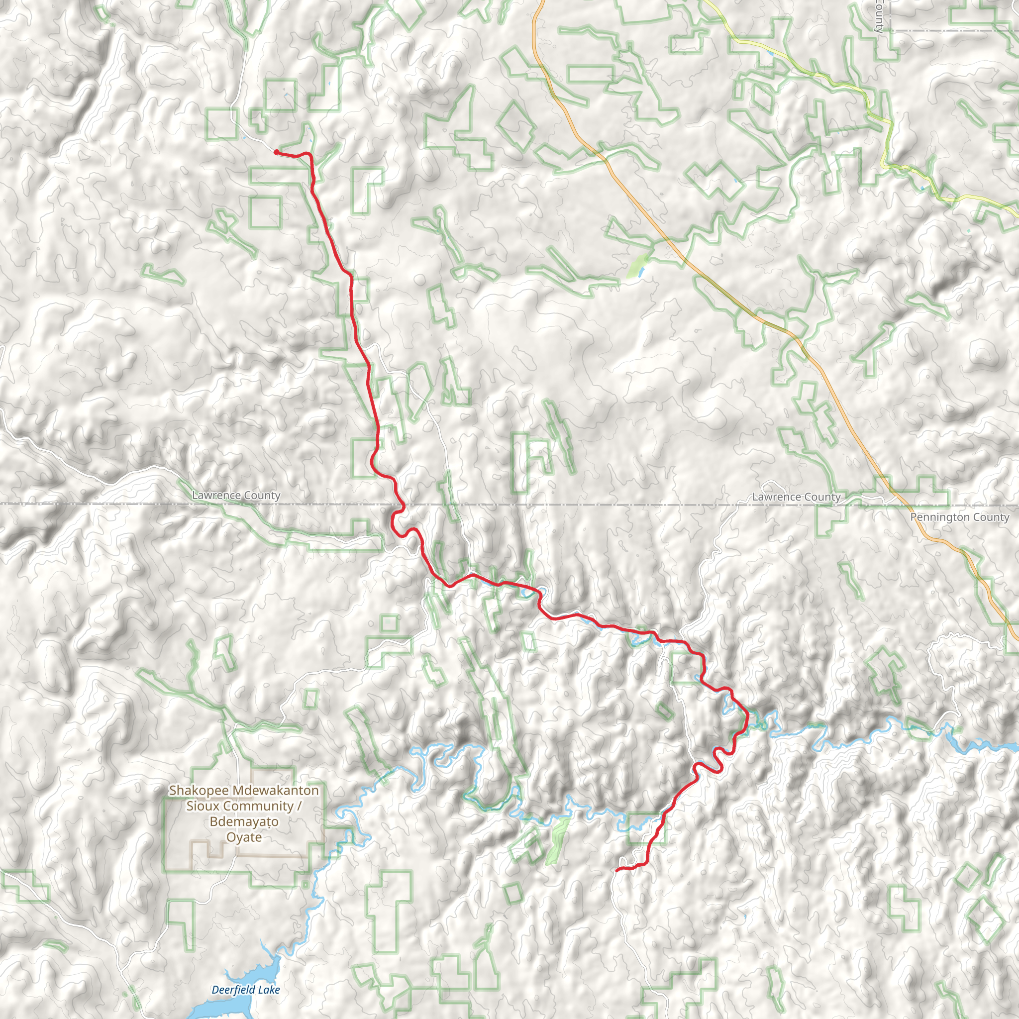Castle Creek via George S Mickelson Trail mobile static map