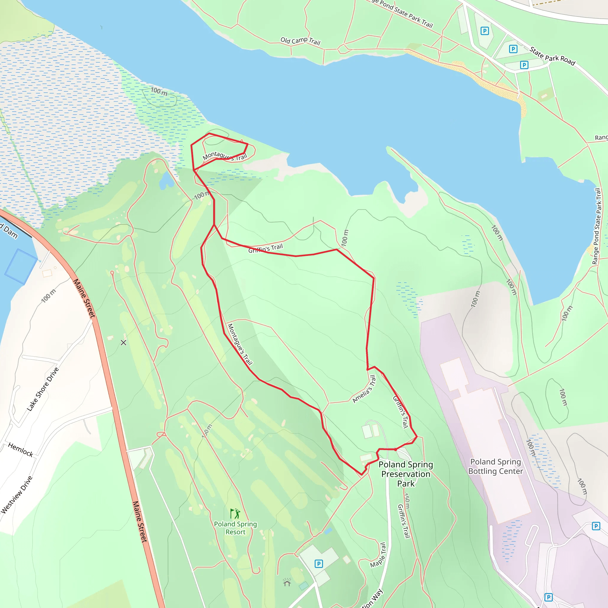 Griffin's Trail and Montague's Trail Loop mobile static map
