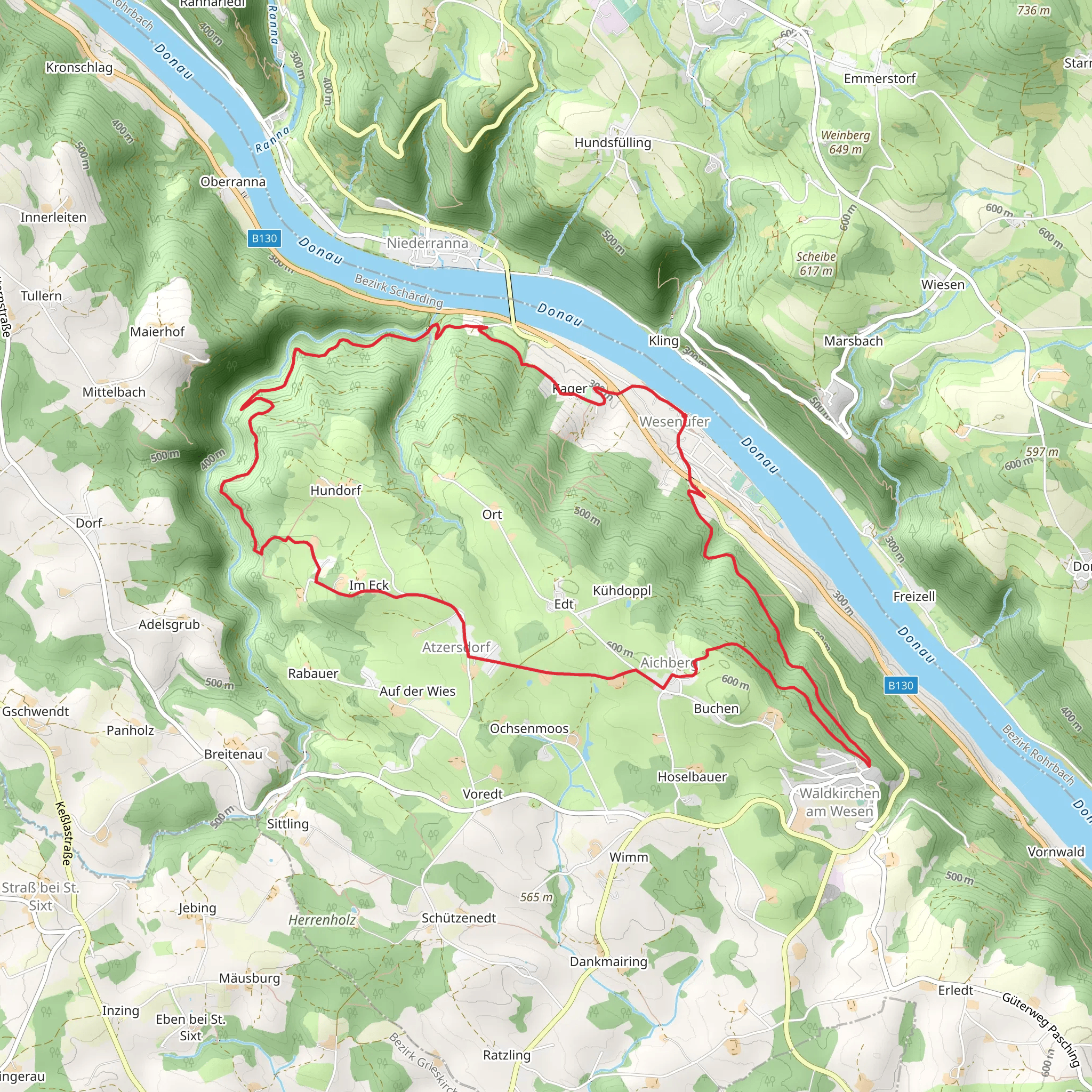 Waldkirchen - Blick Loop Trail mobile static map
