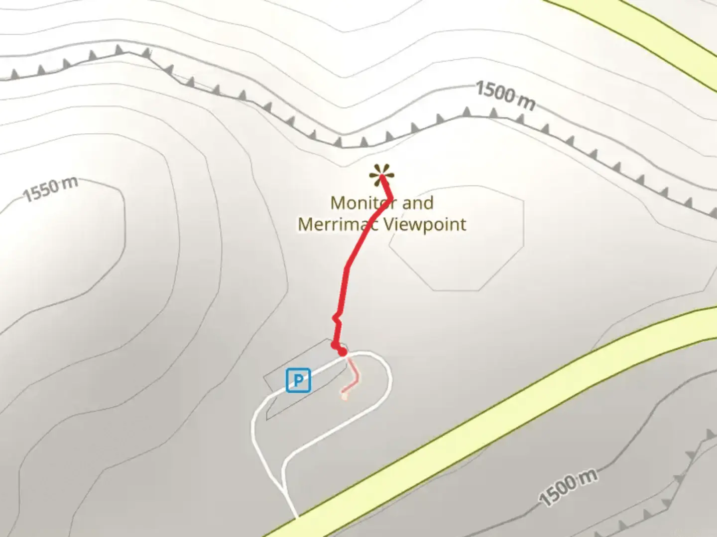 An image depicting the trail Monitor and Merrimac Viewpoint and its surrounding area.