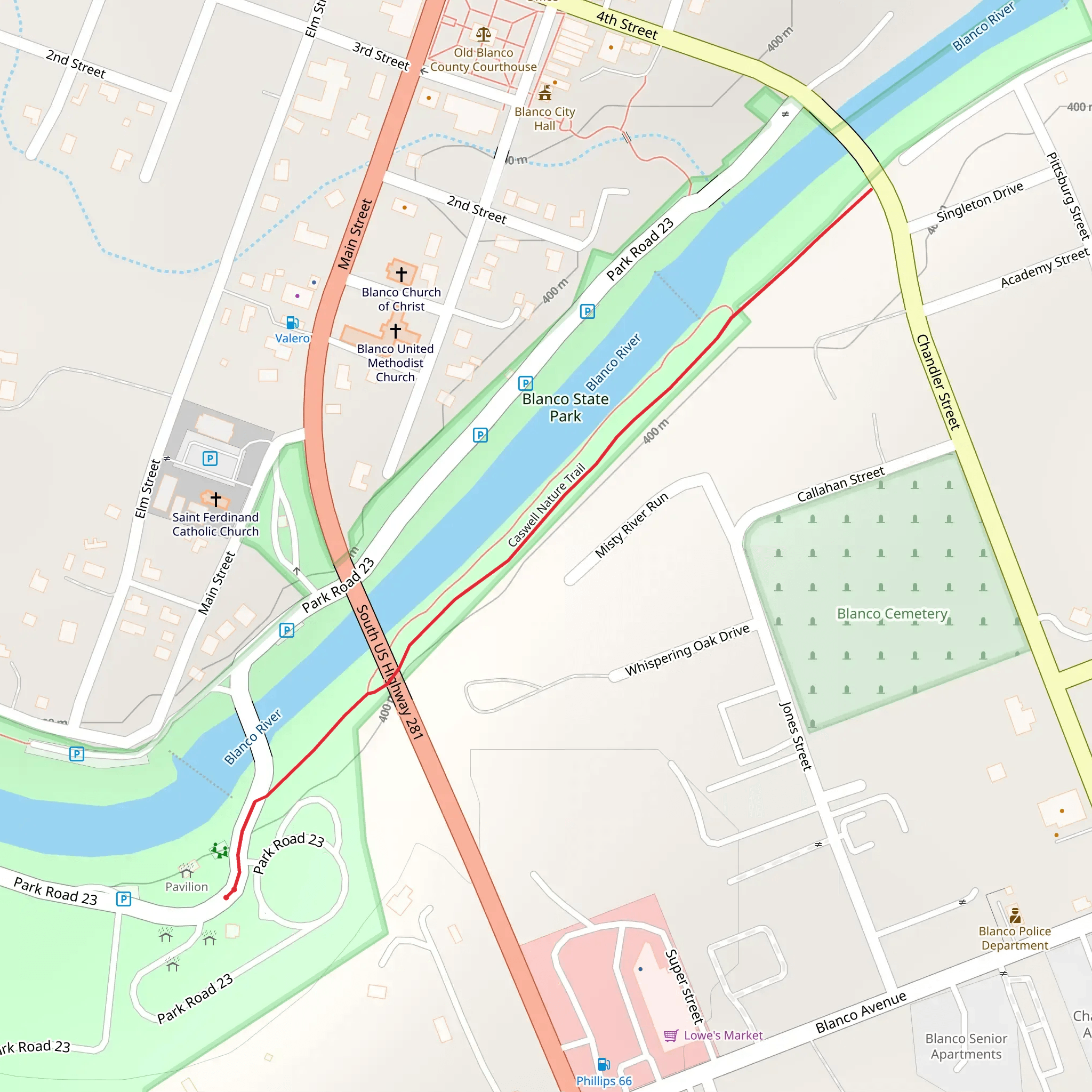 Caswell Nature Trail mobile static map