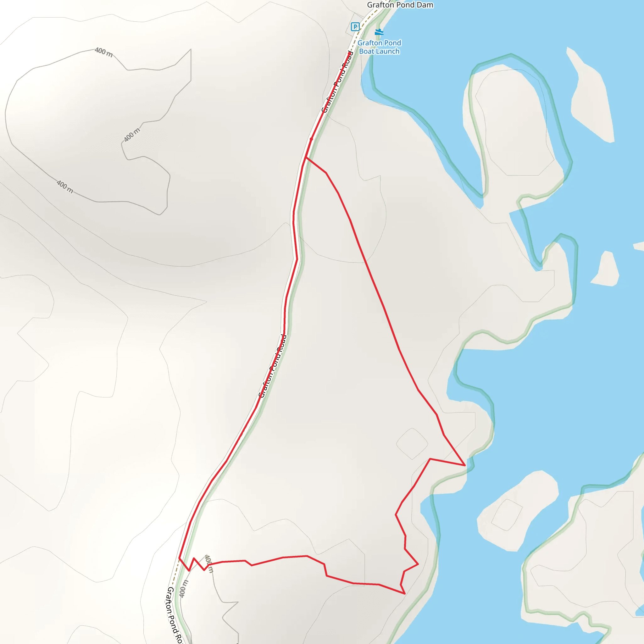 Walk along Grafton Pond mobile static map