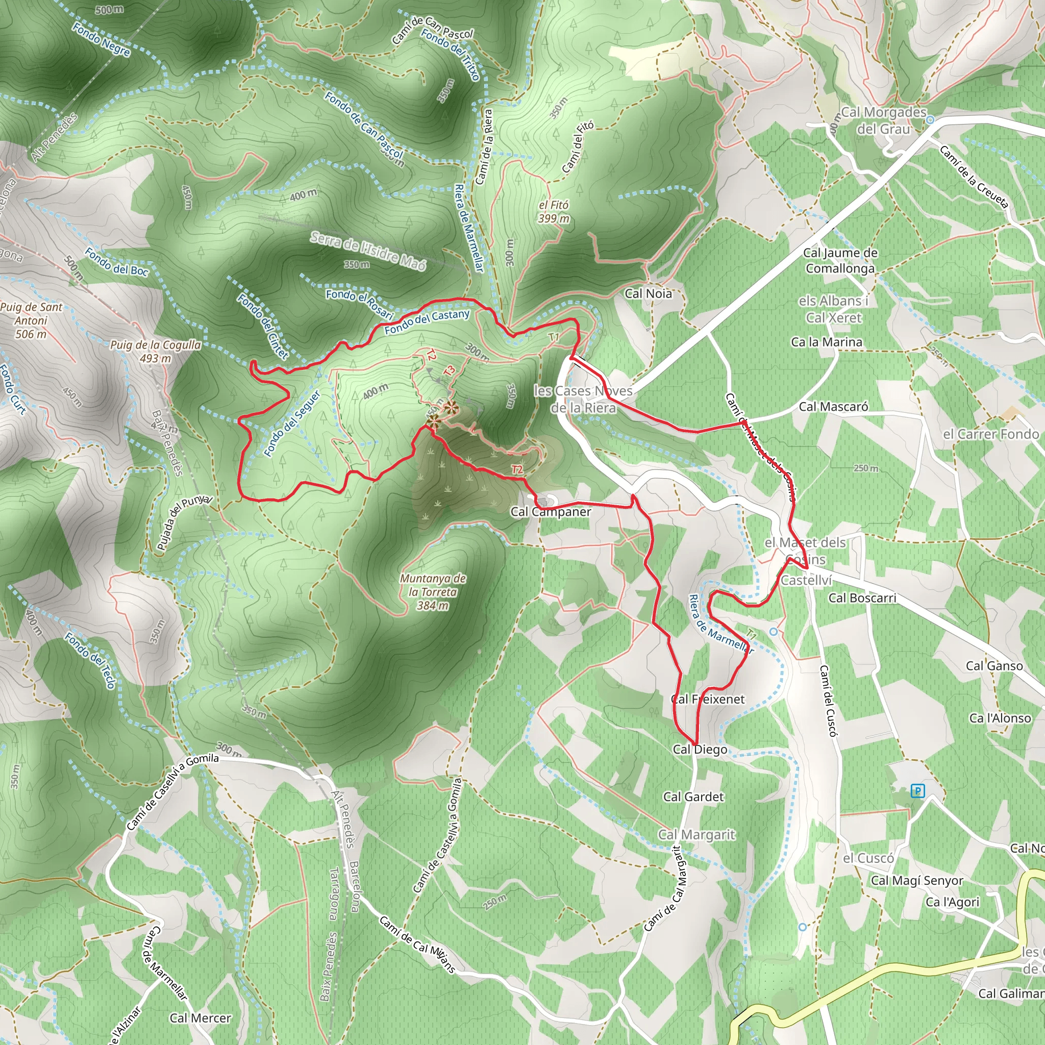 Cases Noves de la Riera - El Maset dels Cosins PR C 154-1 mobile static map