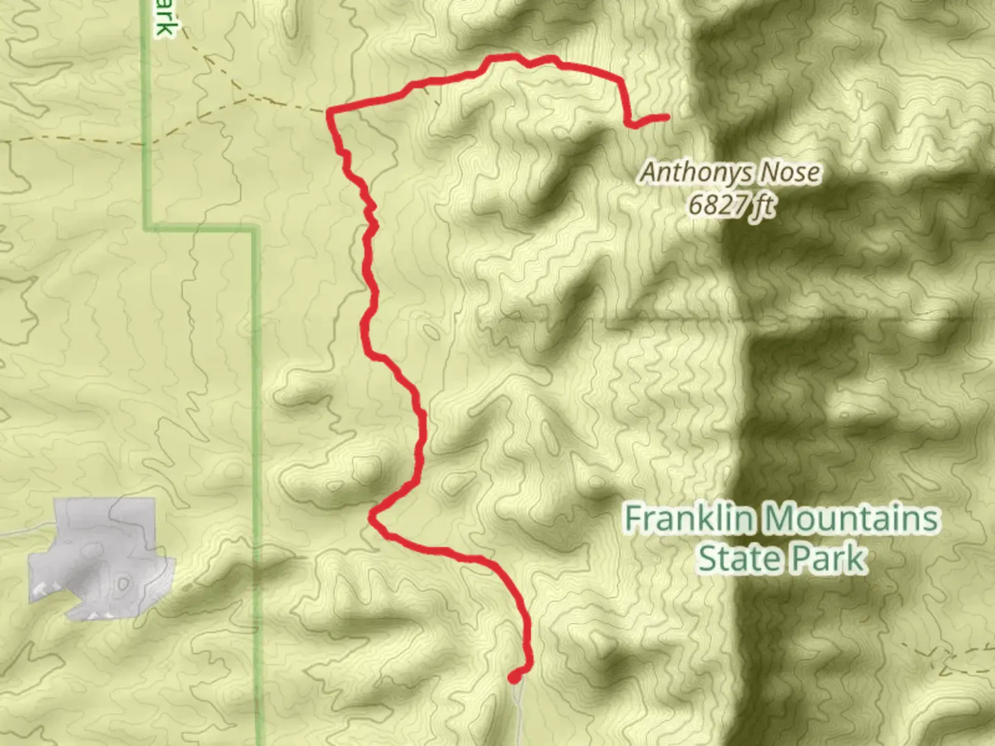 An image depicting the trail Anthonys Nose and its surrounding area.