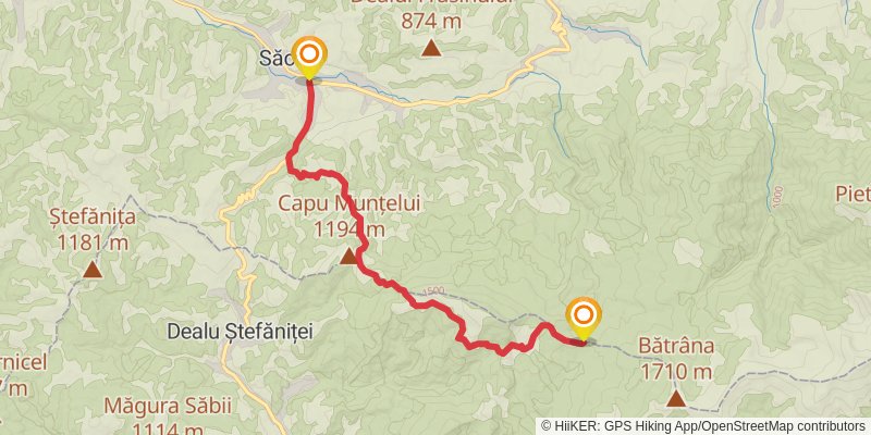 Trans Carpathian Hike stage 63 Map