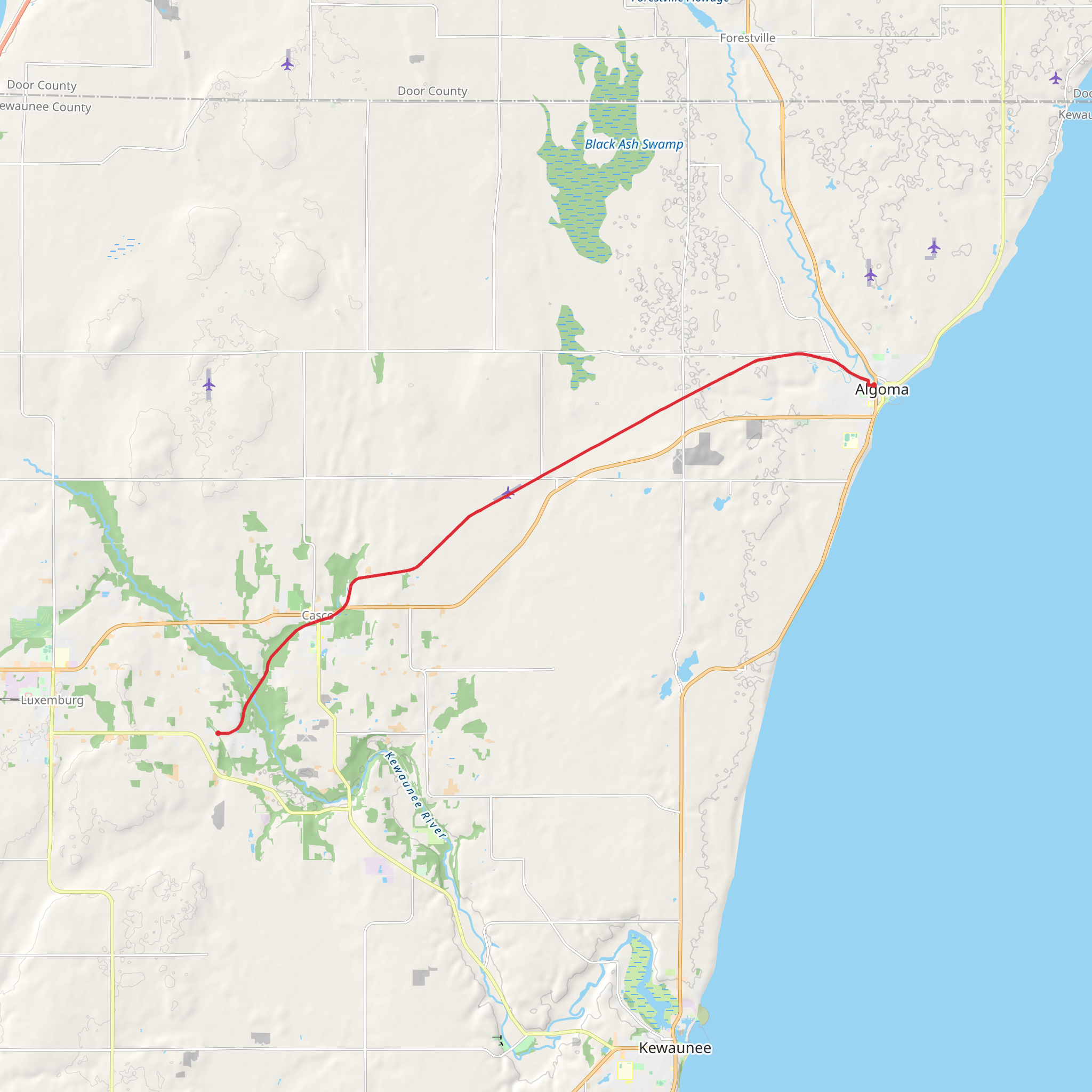 Ahnapee State Trail mobile static map