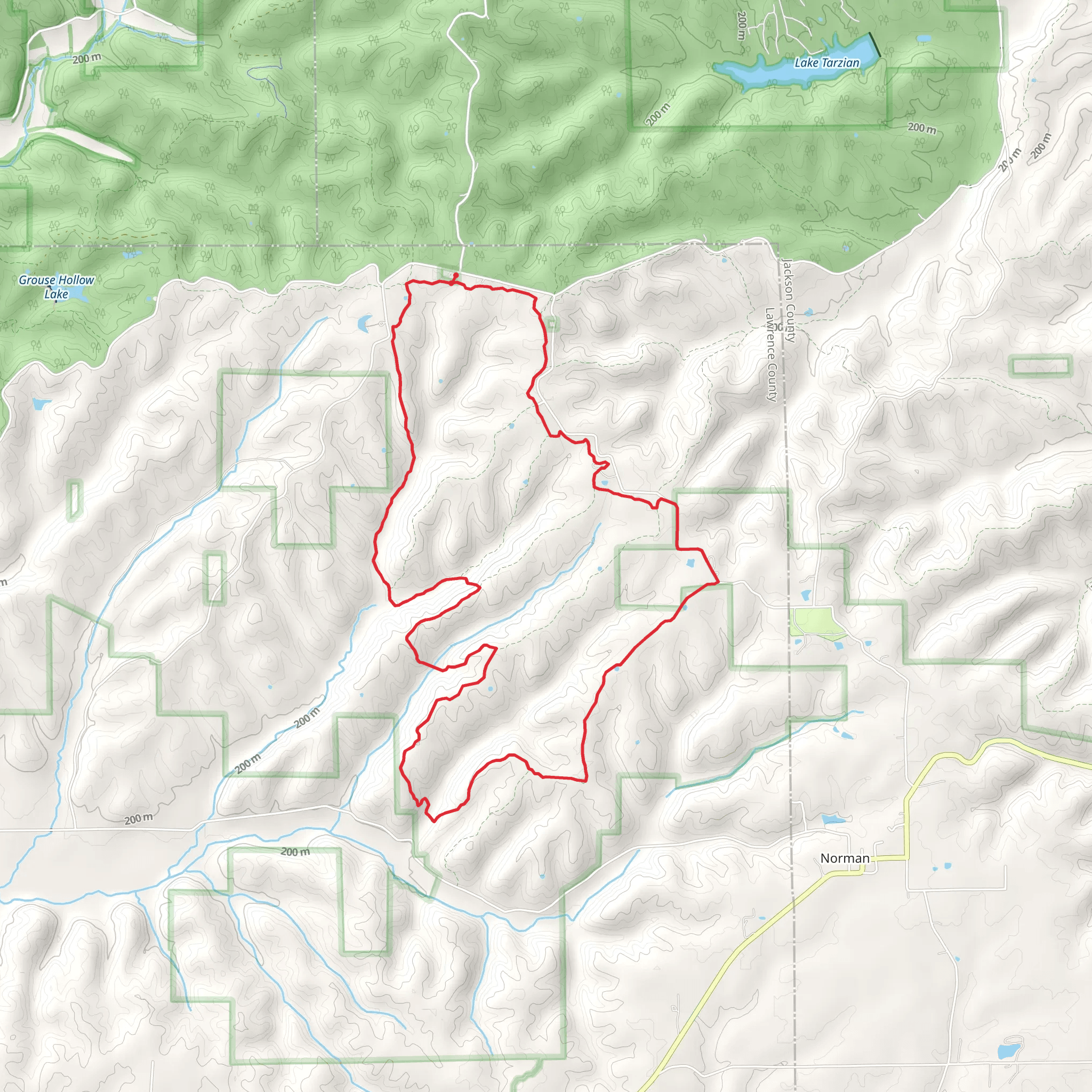 Hickory Ridge Trail 2 Loop mobile static map