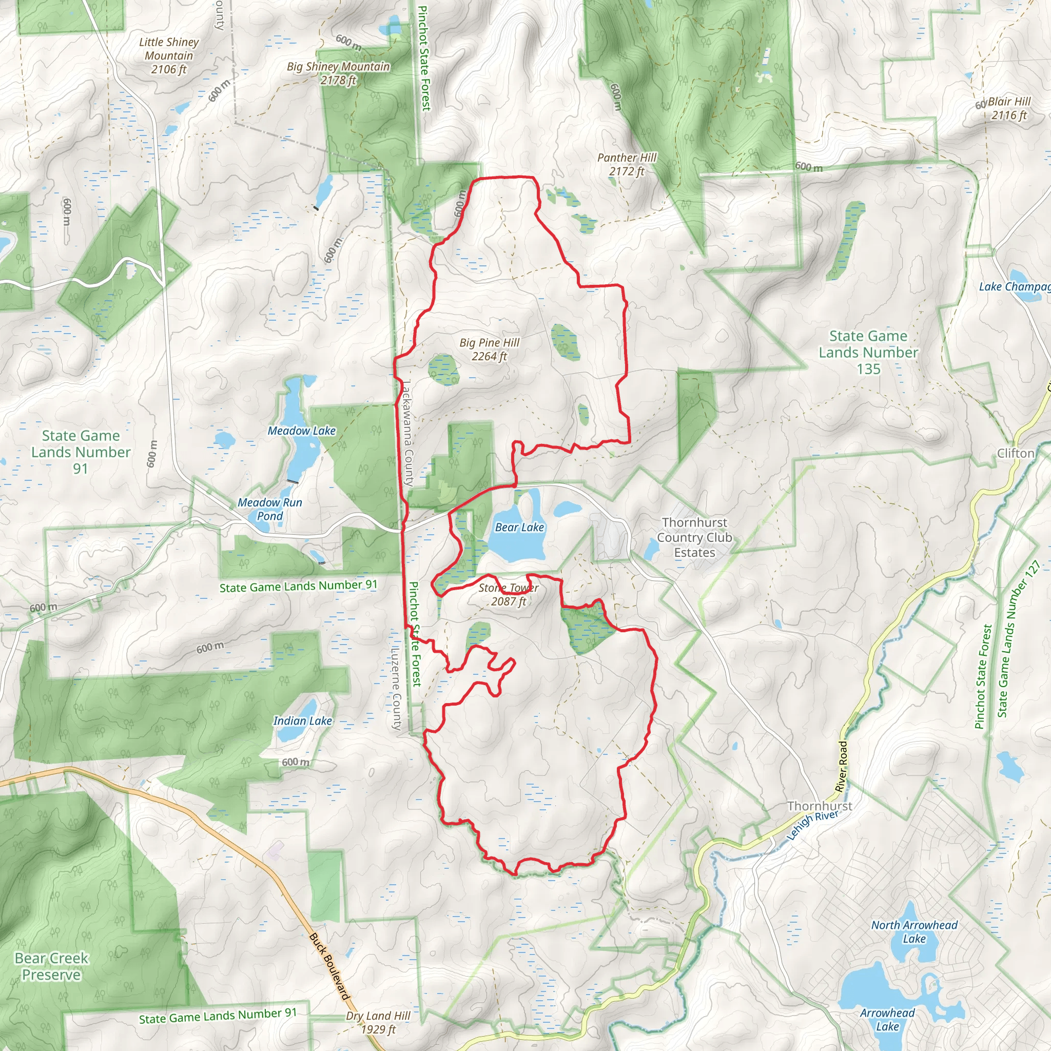 Bear Lake, Balsam Creek and Choke Creek Loop mobile static map