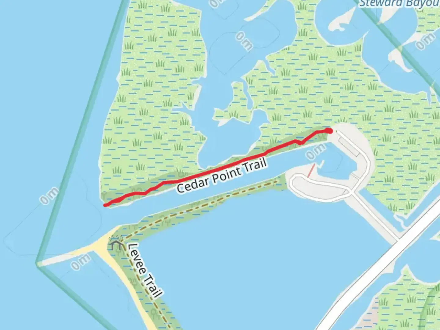 An image depicting the trail Cedar Point Trail and its surrounding area.