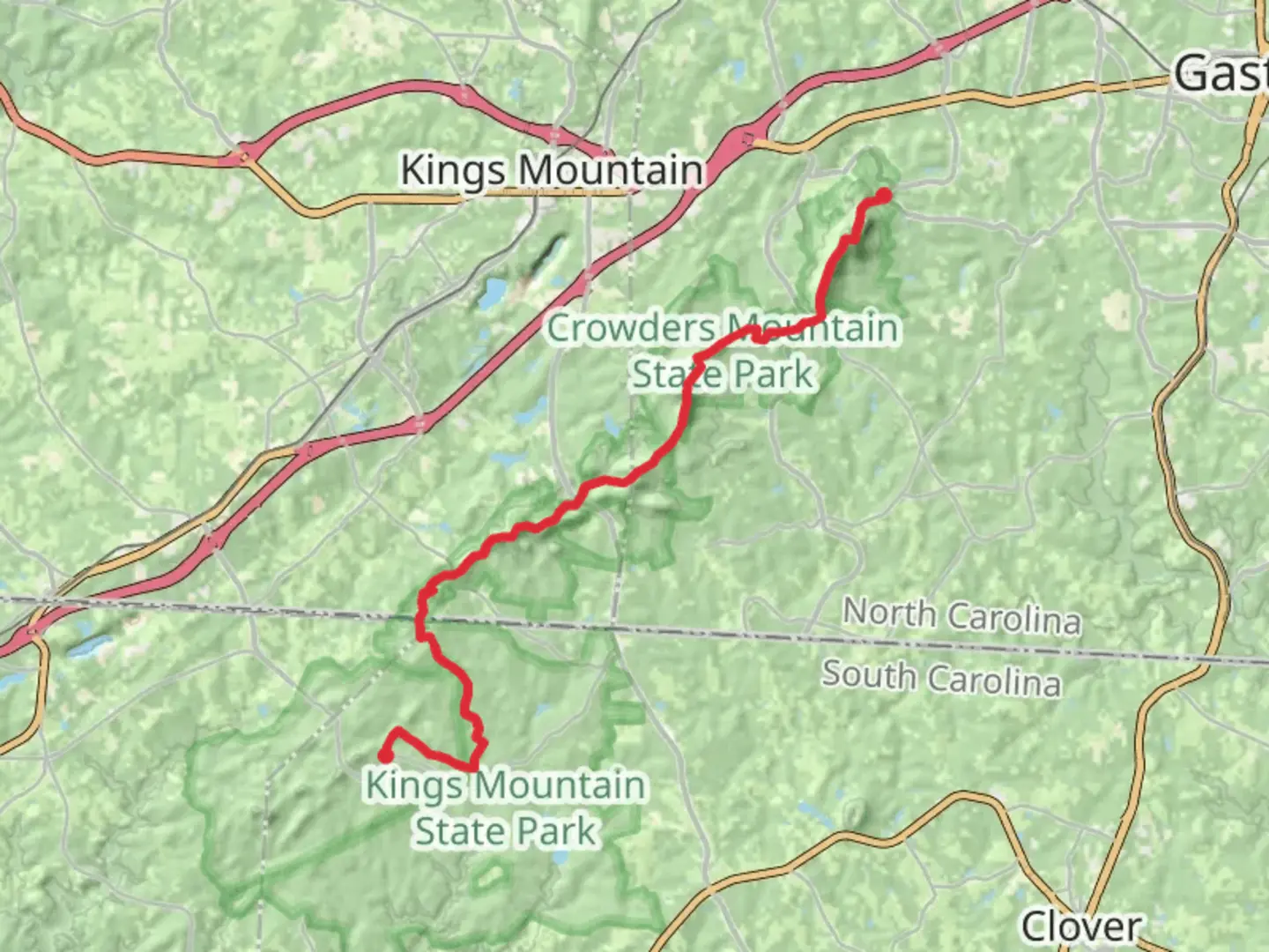 An image depicting the trail Kings Pinnacle via Ridgeline Trail and its surrounding area.