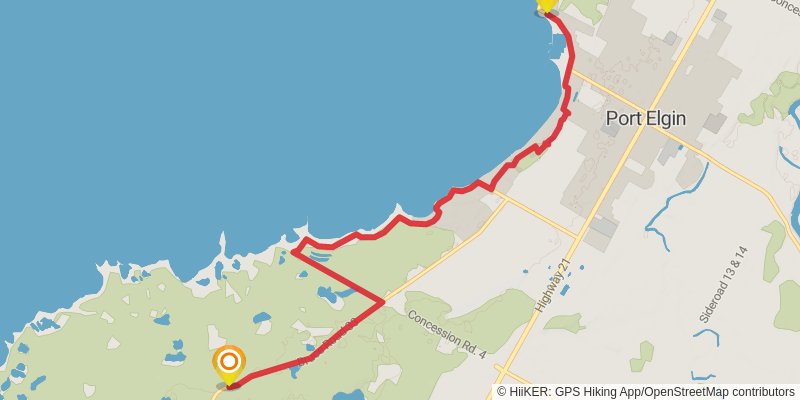 Waterfront Trail stage 77 Map
