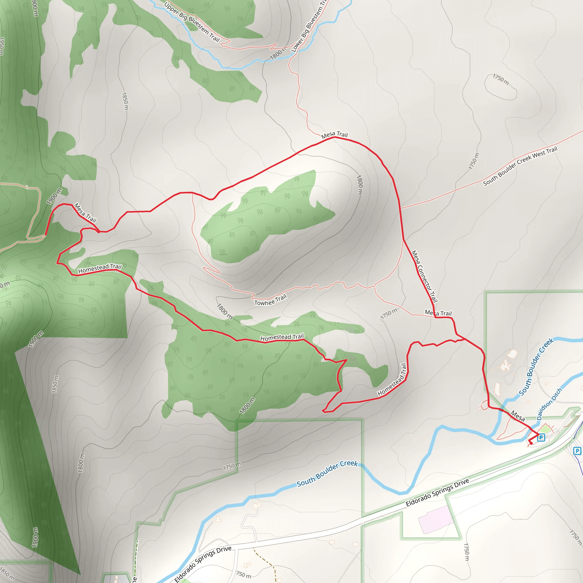Homestead - Mesa Loop Trail mobile static map