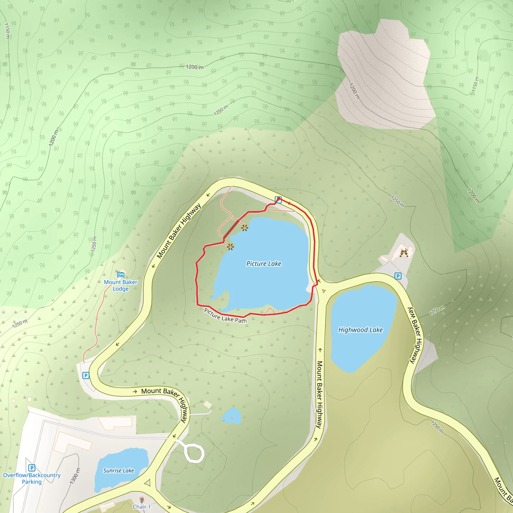 Picture Lake Trail mobile static map