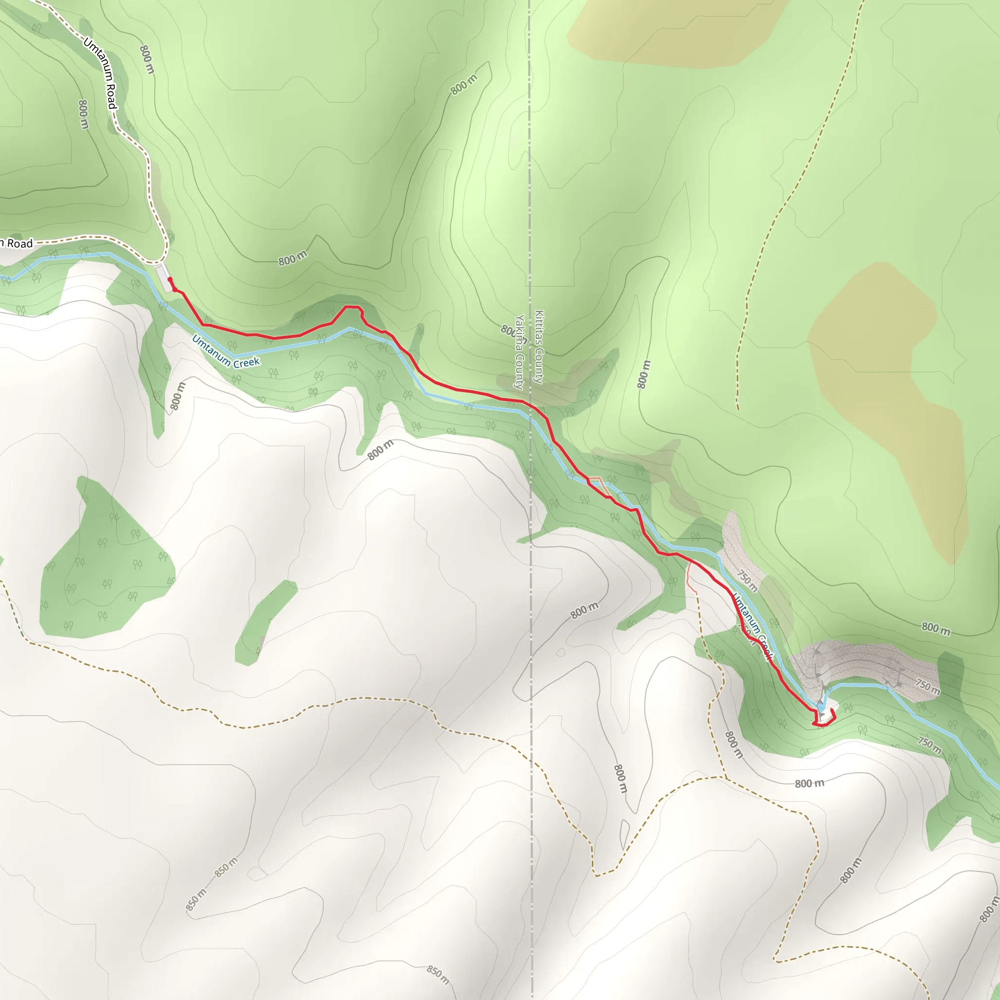 Umtanum Creek Falls mobile static map