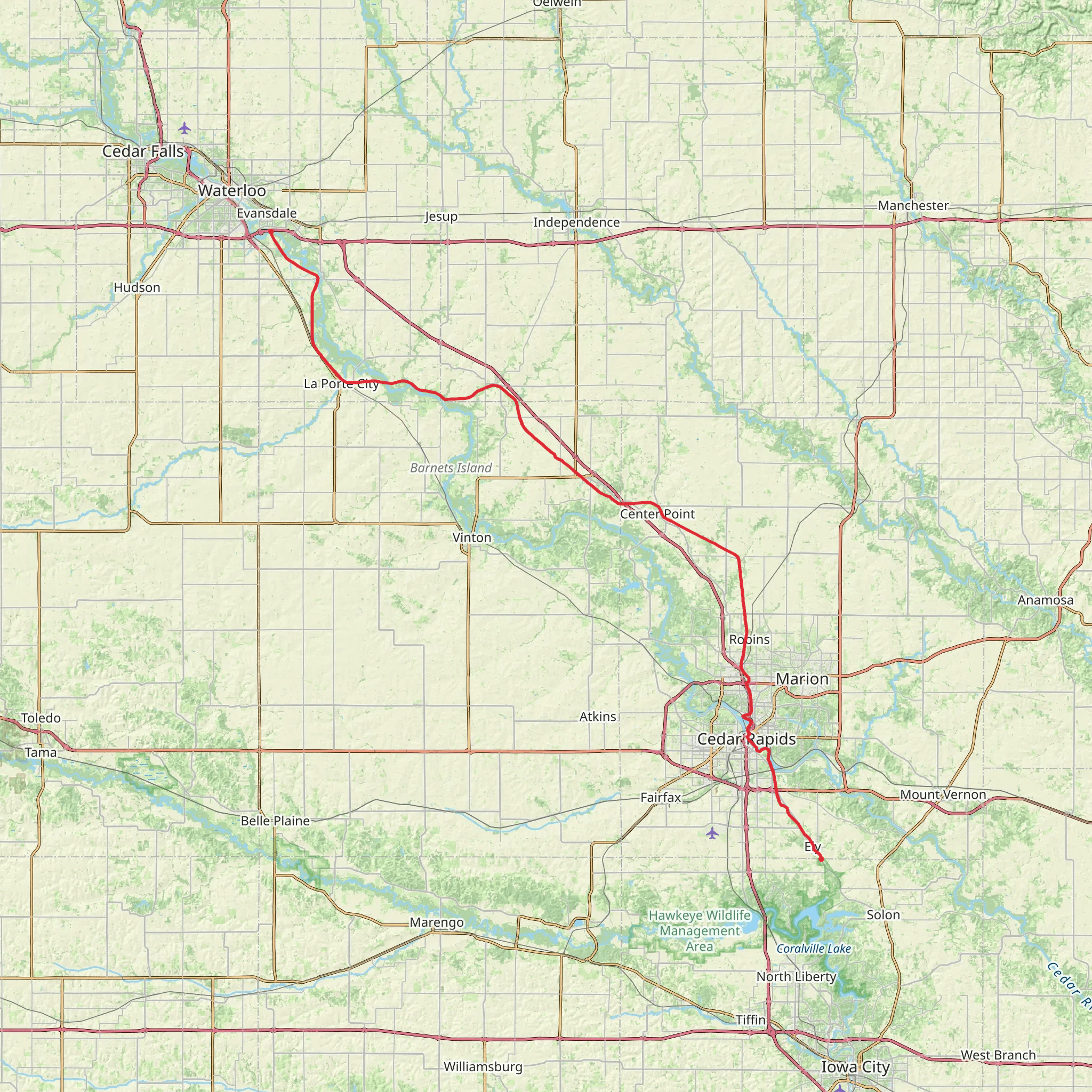 Cedar Valley Nature Trail mobile static map