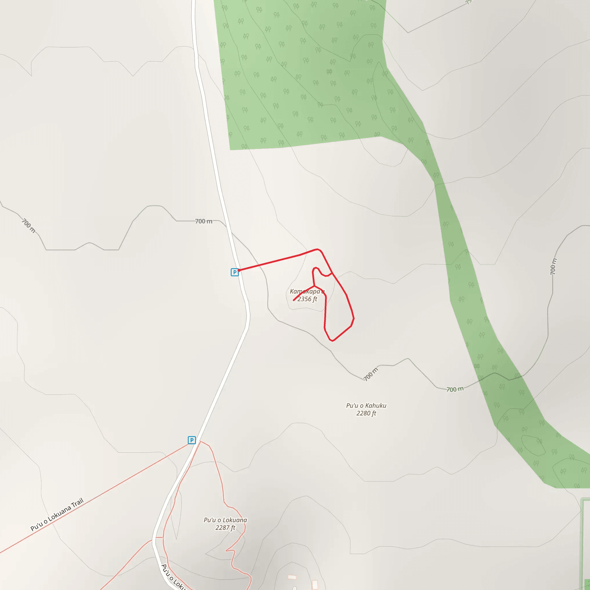 Kamakapa'a Loop mobile static map