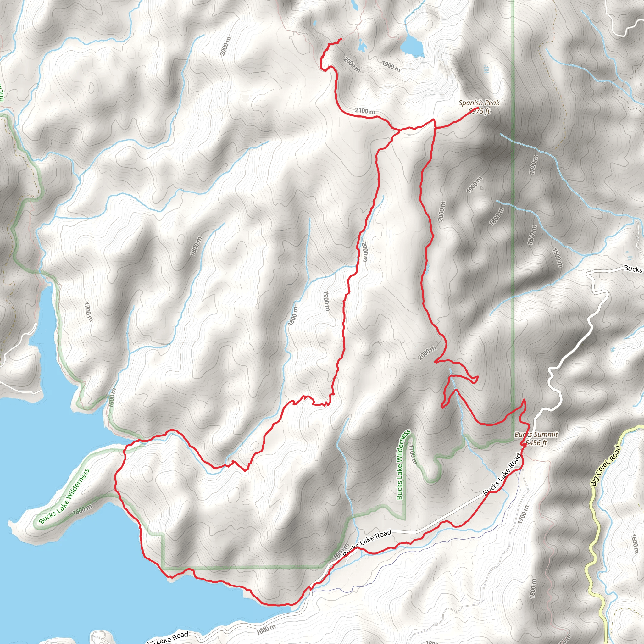 Bucks Summit, Spanish Peak and Right Hand Branch Mill Creek Trail Loop mobile static map