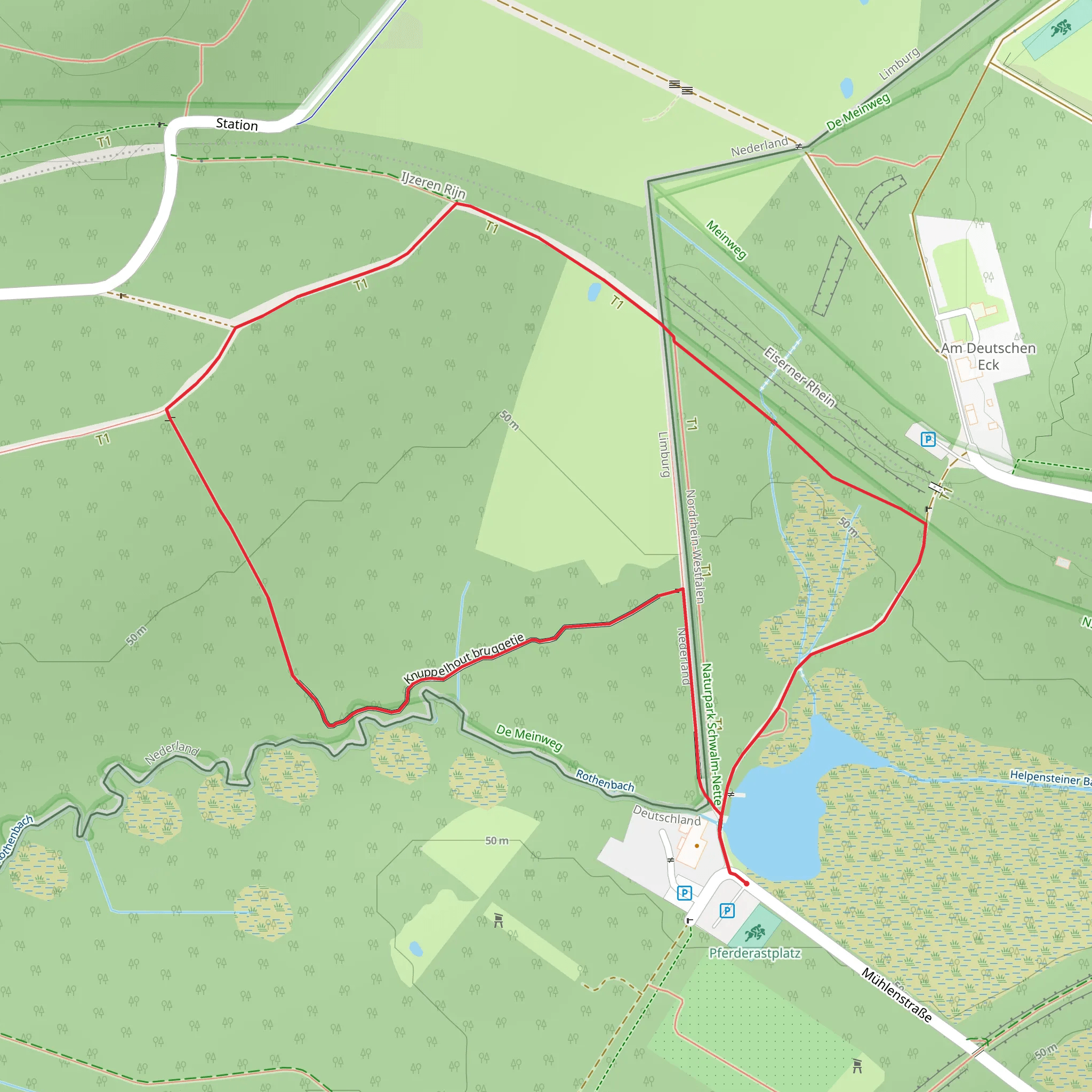 Knuppelhout bruggetje and Dalheimer Mühle Loop mobile static map