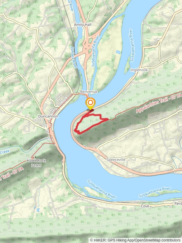 Peters Mountain Ridge Trail mobile static map