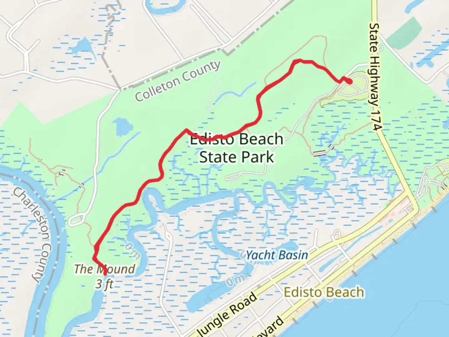 An image depicting the trail The Mound and its surrounding area.