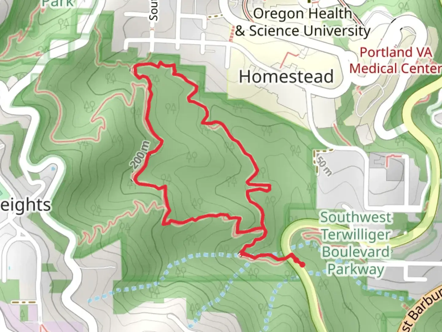 An image depicting the trail Marquam and Flicker Loop Trail and its surrounding area.