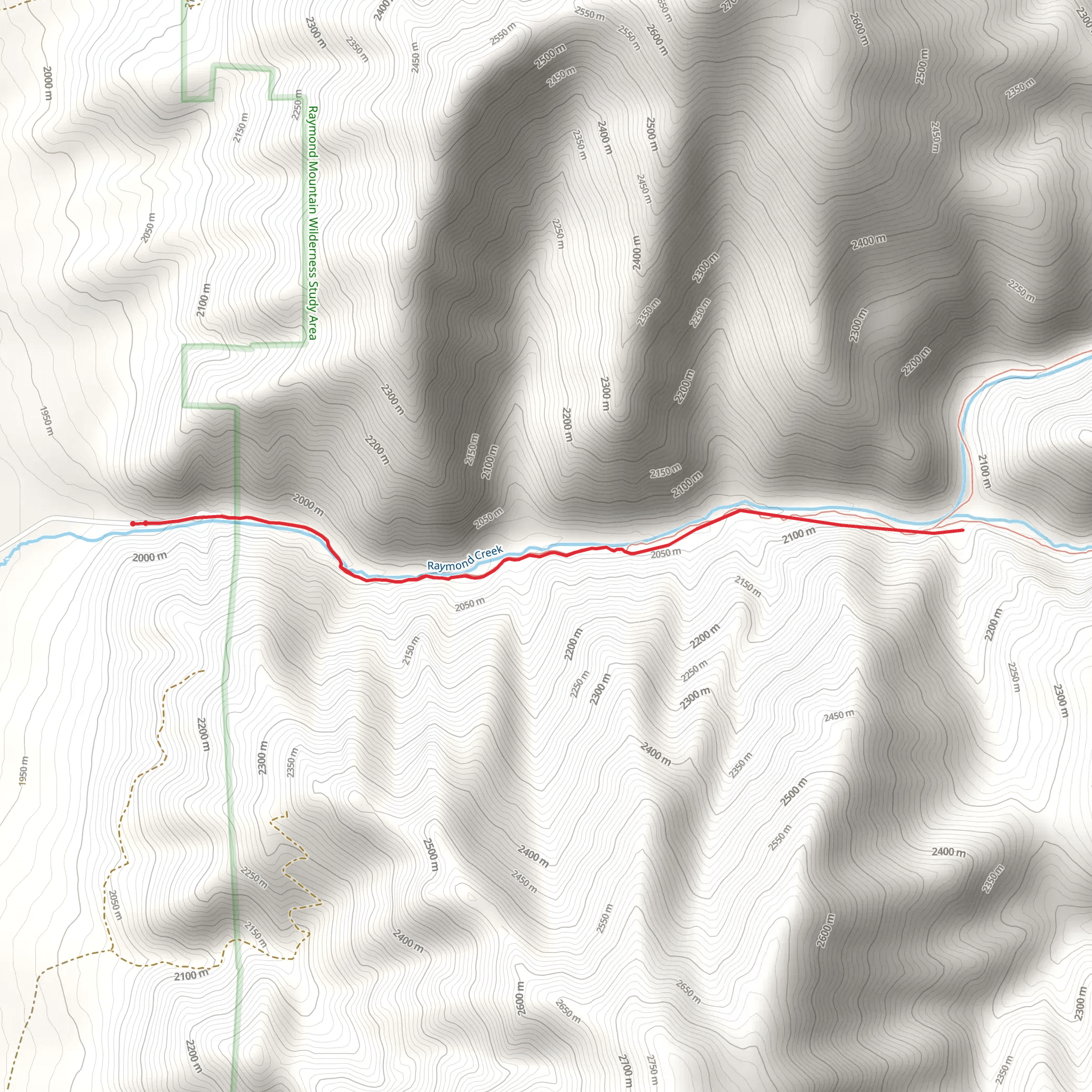 Raymond Creek mobile static map
