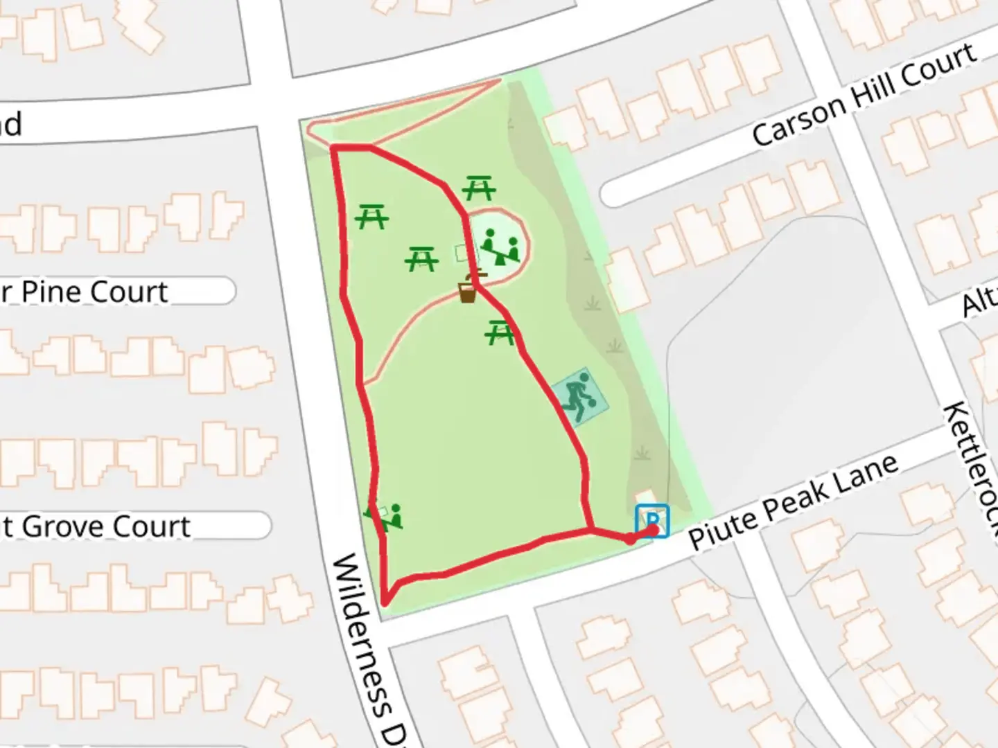 An image depicting the trail Wilderness Park Walking Paths Loop and its surrounding area.