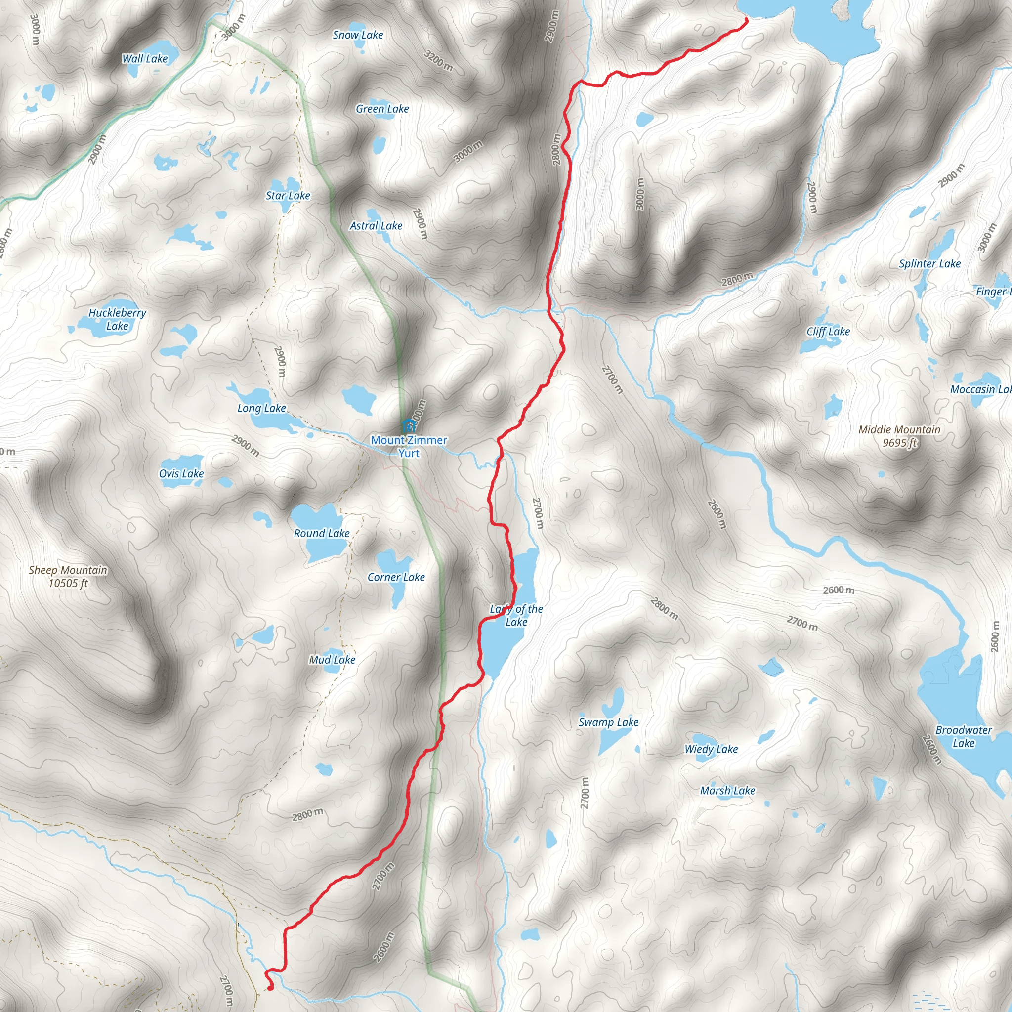Lady of the Lake and Lower Aero Lake mobile static map