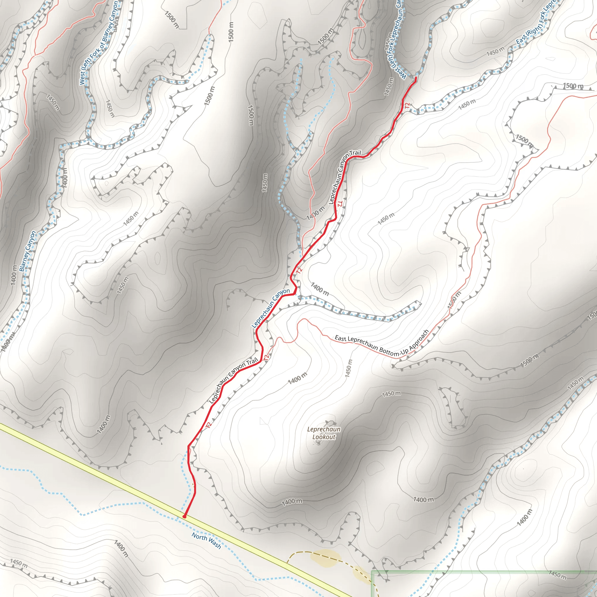 Leprechaun Canyon Trail mobile static map