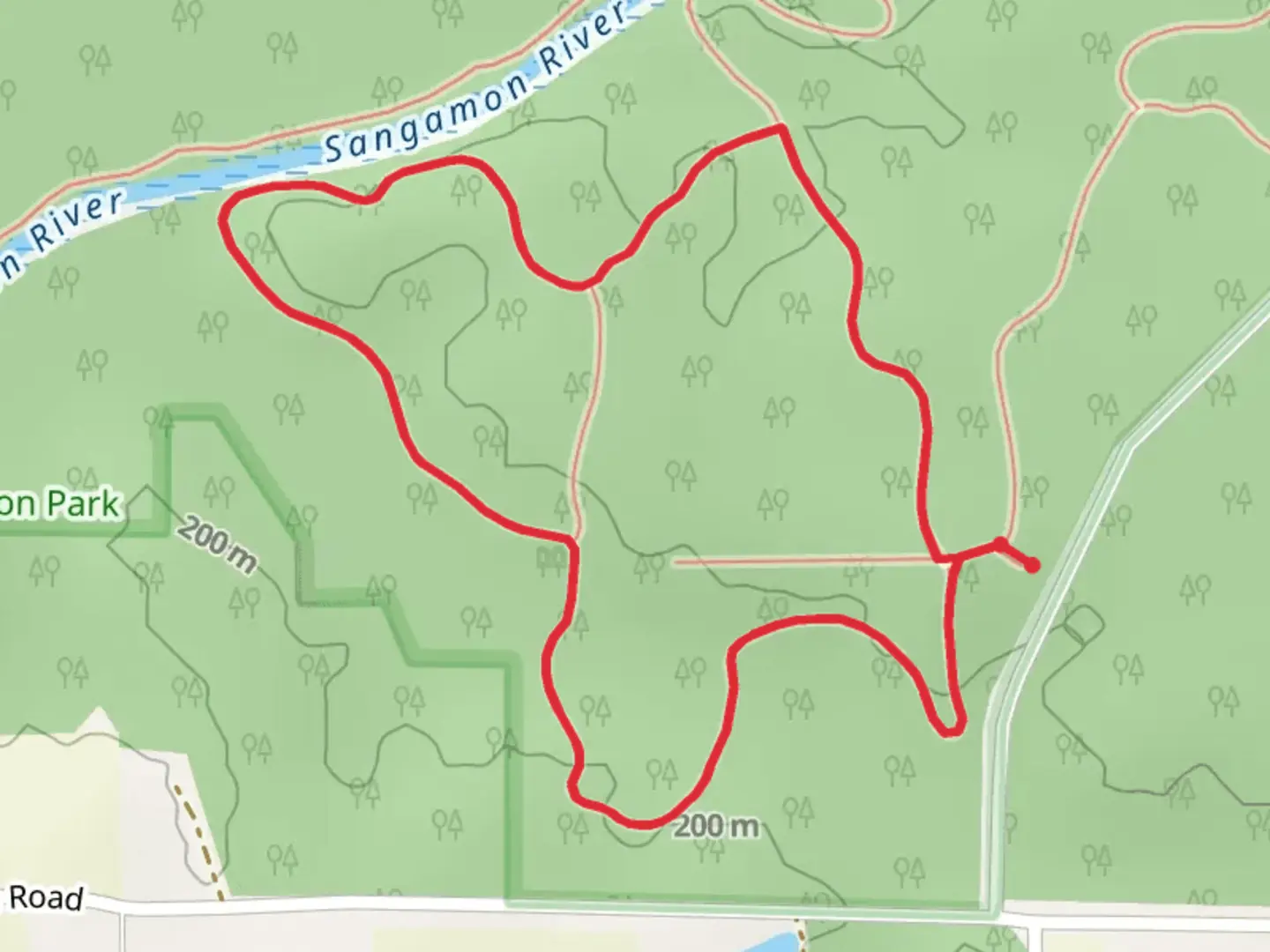 An image depicting the trail Green and Draft Blue Loop and its surrounding area.