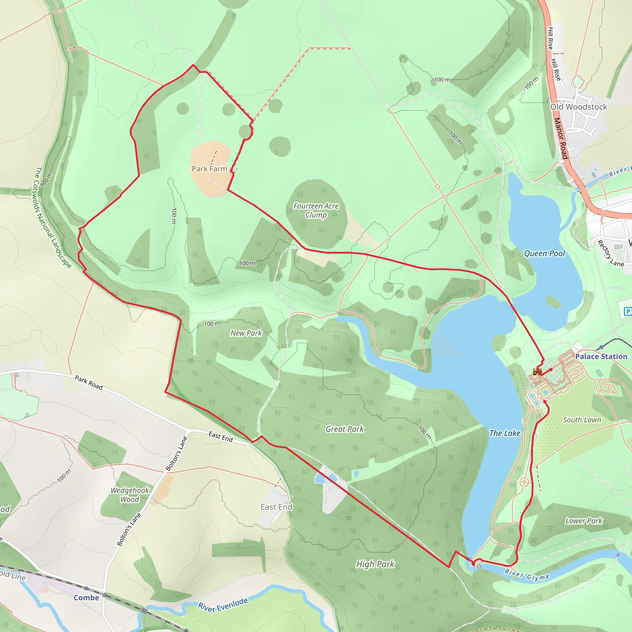 Blenheim Park Loop mobile static map