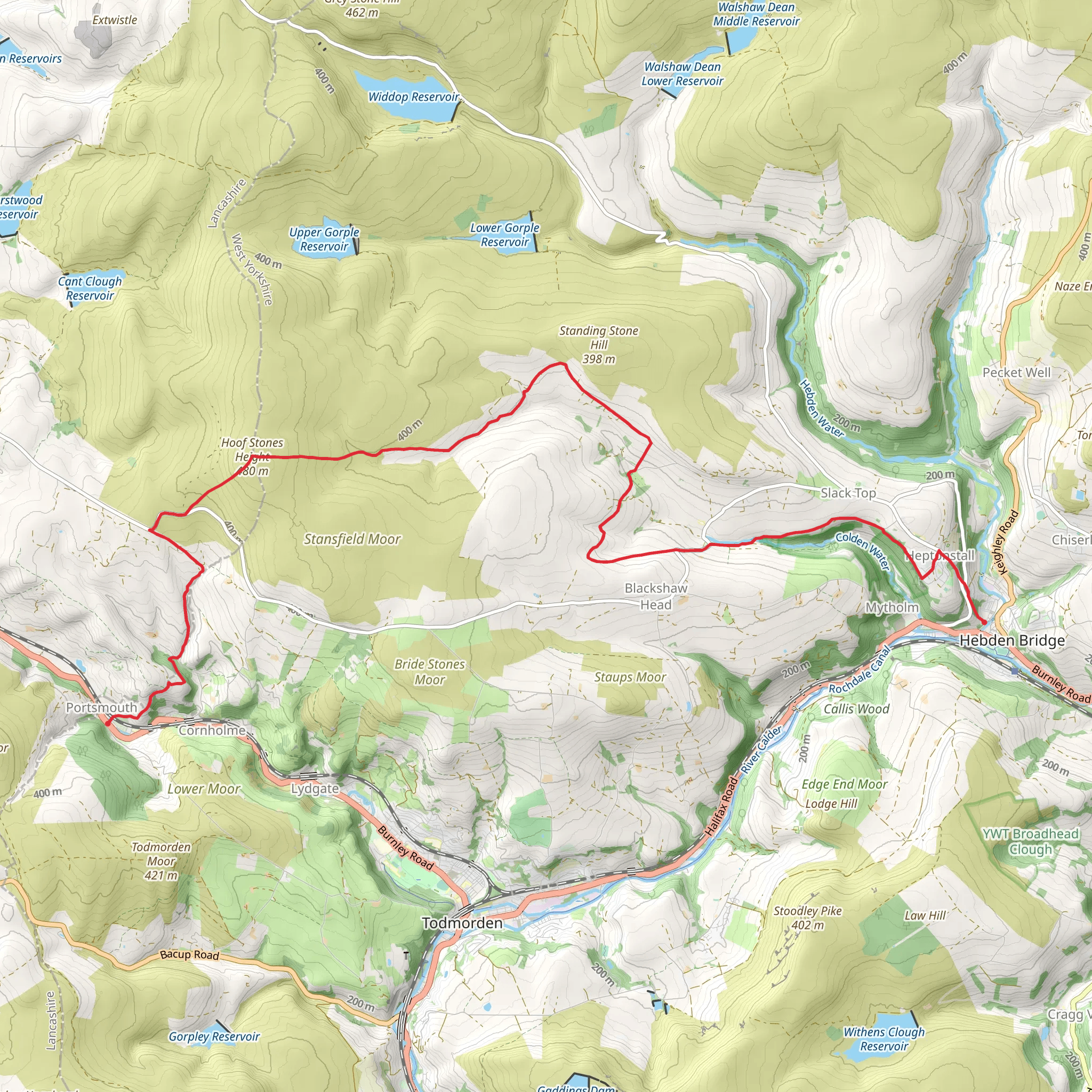 Hoof Stones Height - Noah Dale and Colden Water mobile static map